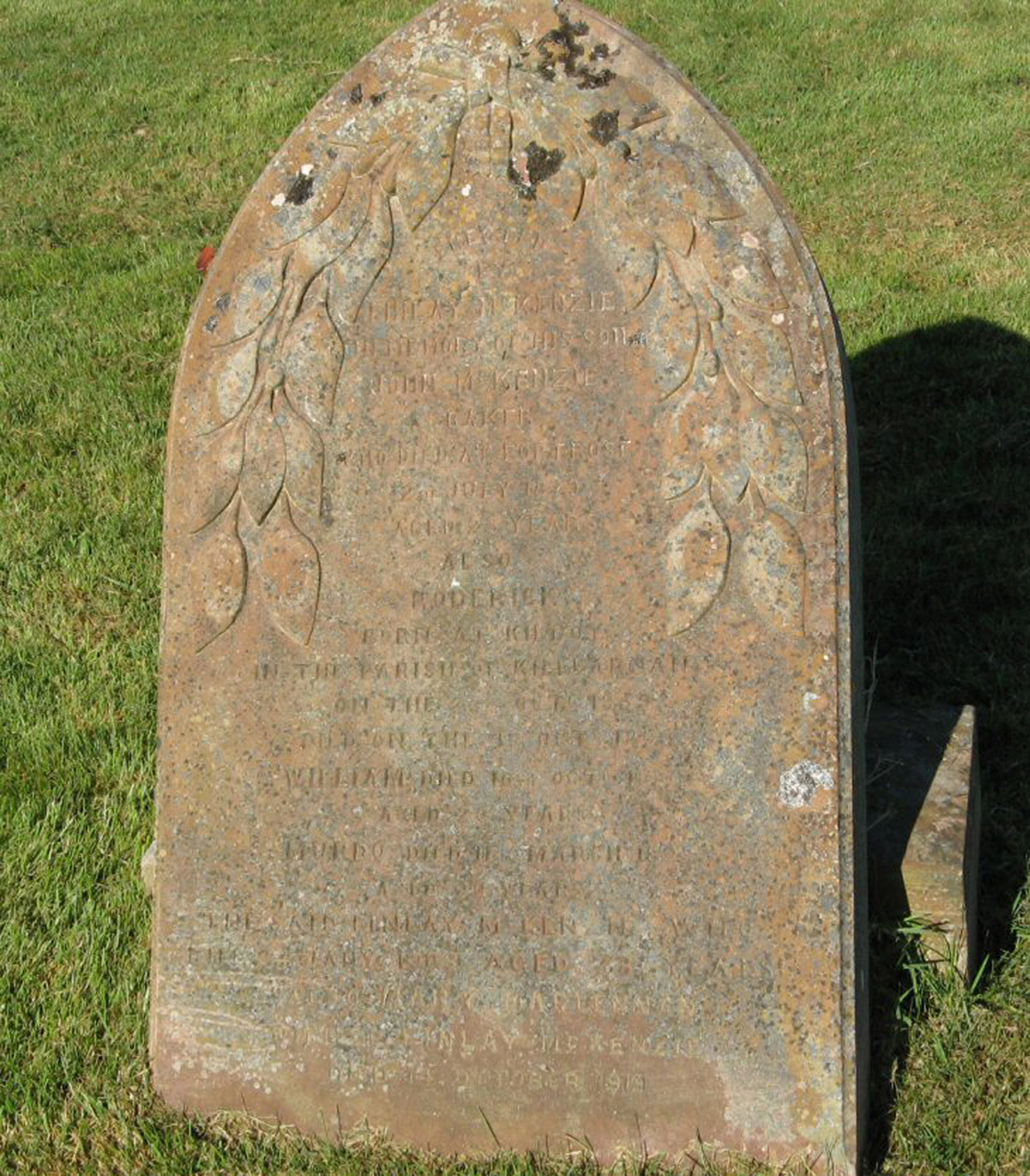 Photo of headstones/Mary MacLennan (McKenzie) died 1919 MI Rosemarkie